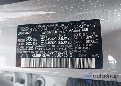2022 Hyundai Ioniq 5 Limited z USA, uszkodzony, nr VIN KM8KRDAF6NU073619